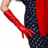 DooWay Dooway Women Leather Gloves Faux Lambskin Leather Pu Hot Red Elbow Length Cosplay Costume Party Gloves Wholesale