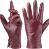 Amazon Genuine Sheepskin Leather Gloves For Women, Winter Warm Touchscreen Texting Cashmere Lined Driving Motorcycle Dress Gloves Wholesale