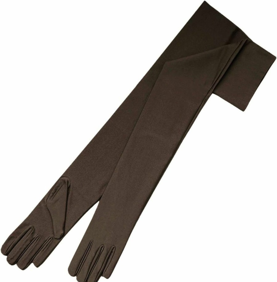 ZaZa Bridal Zaza Bridal 23.5\" Long 4-Way Stretch Matte Satin Dress Gloves Opera Length 16Bl New