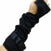 Luyesent Cool Black Punk Uni Fingerless Gloves Adjustable Cuff With Plastic Buckle Ninja Elbow Length Gothic Mittens Lady Arm Warmer New