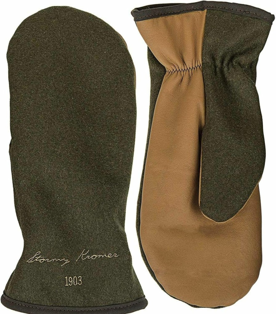 Stormy Kromer Stormy Kromer Tough Mitts - Leather Outdoor Gloves, Winter Mittens With Sherpa Hot