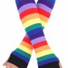 Yikisdy Yikisdy Rainbow Stripe Fingerless Gloves Long Knit Arm Warmers Elastic Lgbt Rainbow Gay Pride Glove Costume For Women And Man Online