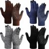 SATINIOR Winter Gloves For Men 4 Pairs Touch Screen Texting Warm Gloves Fleece Lined Thermal Cold Weather Gloves For Men Wholesale