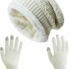 HINDAWI Hindawi Winter Slouchy Beanie Gloves For Women Knit Hats Skull Caps Touch Screen Mittens Wholesale