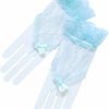 ZaZa Bridal Zaza Bridal Flower Pattern Fingerless Lace Gloves W/Ruffle Wrist Length 2Bl Hot