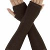 Allegra K Allegra K Ladies Fall Knitted Arm Warmmers Thumbhole Long Fingerless Gloves Pair Hot