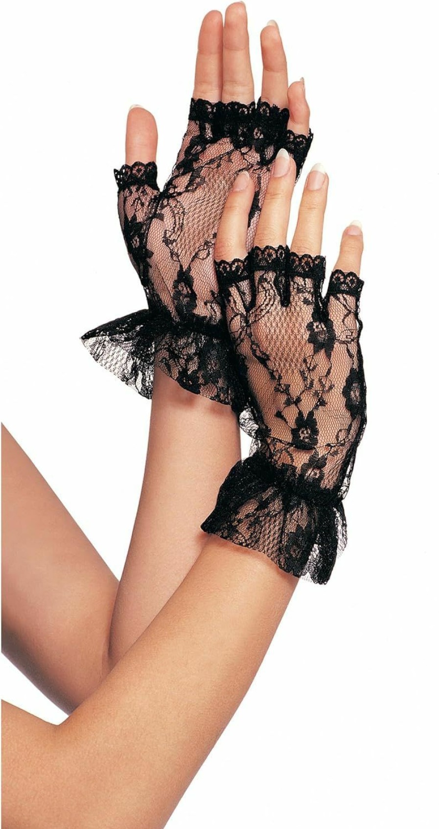 Leg Avenue Lace Gloves Black Clearance