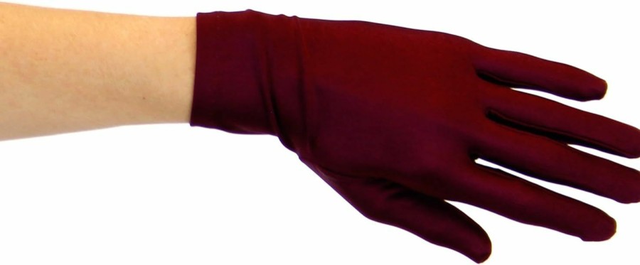 Greatlookz Fashion Duchess Matte Satin Wrist Length Gloves For Ladies, Burgundy Online