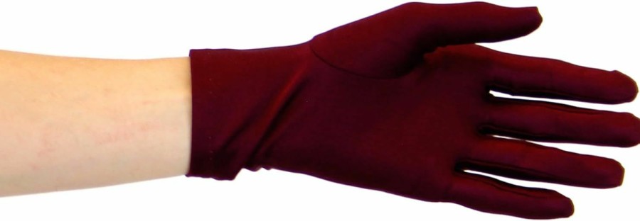 Greatlookz Fashion Duchess Matte Satin Wrist Length Gloves For Ladies, Burgundy Online