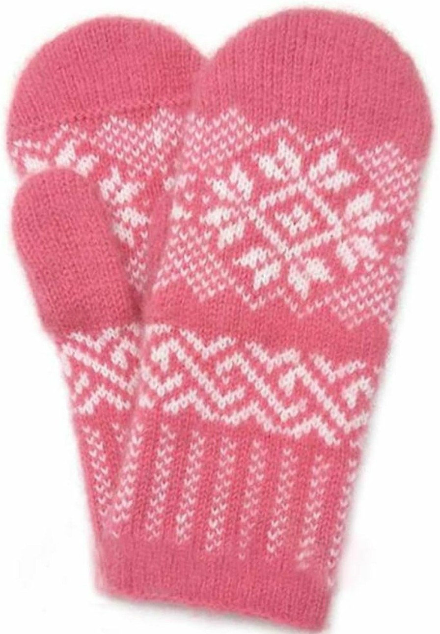 Tourmania Tourmania Women'S Wool Mittens Winter Warm Gloves Pink Wholesale