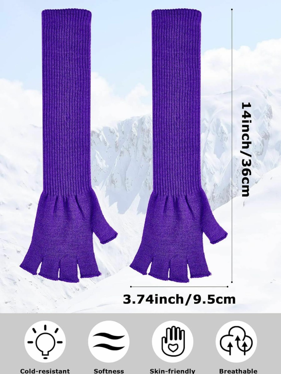 JaGely Jagely 8 Pairs Winter Fingerless Gloves Knit Mitten Gloves Wrist Warmer With Thumb Hole For Women Typing Driving Cosplay Clearance