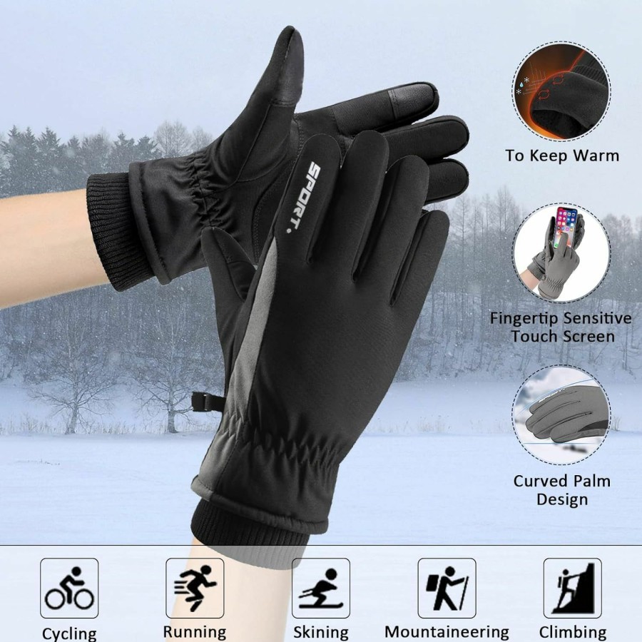 Acxilexy Acxilexy Winter Warm Gloves, Waterproof Touchscreen Gloves With Fleece Lining, Warm Thermal Winter Gloves, Outdoor Gloves Wholesale