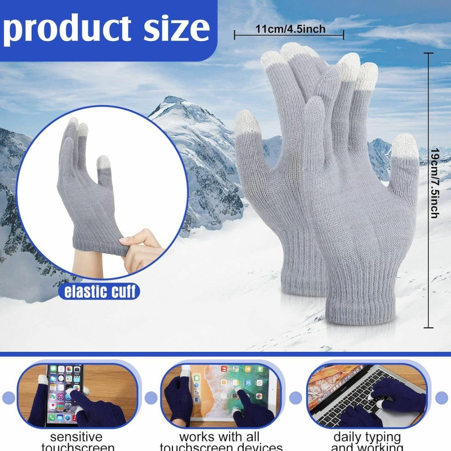 Handepo Handepo 16 Pairs Stretch Knitted Texting Gloves Winter Touchscreen Gloves Warm Touchscreen Solid Color Mittens For And Women Or Teens Best