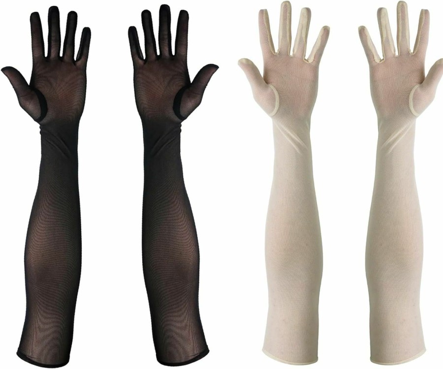 Luwint Luwint Extra Long Over Elbow 21 Inch Fine Mesh Gloves For Opera Costume Prom Uv Protection Wholesale