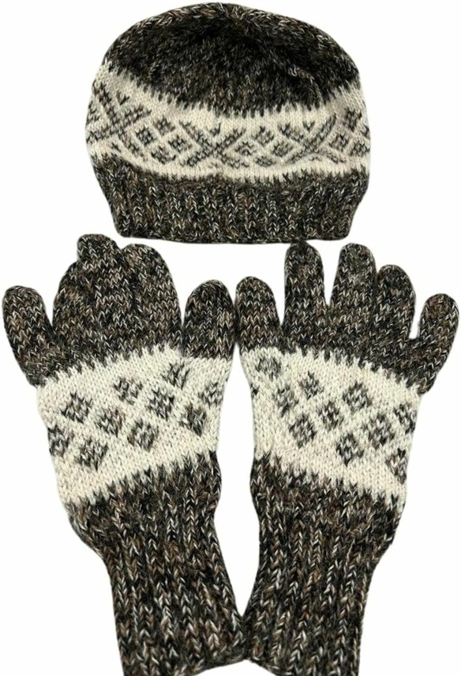 Generic Women'S Alpaca Wool Hat Gloves Knit Winter Best