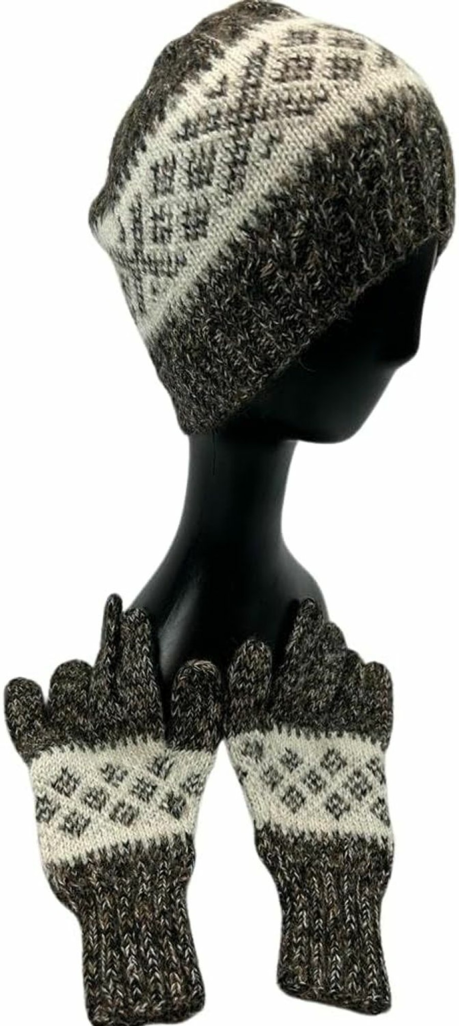 Generic Women'S Alpaca Wool Hat Gloves Knit Winter Best