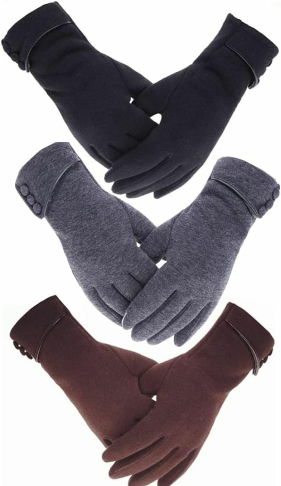 Tomily Tomily 3 Pairs Winter Gloves Warm Windproof Touchscreen Gloves For Womens Using Best