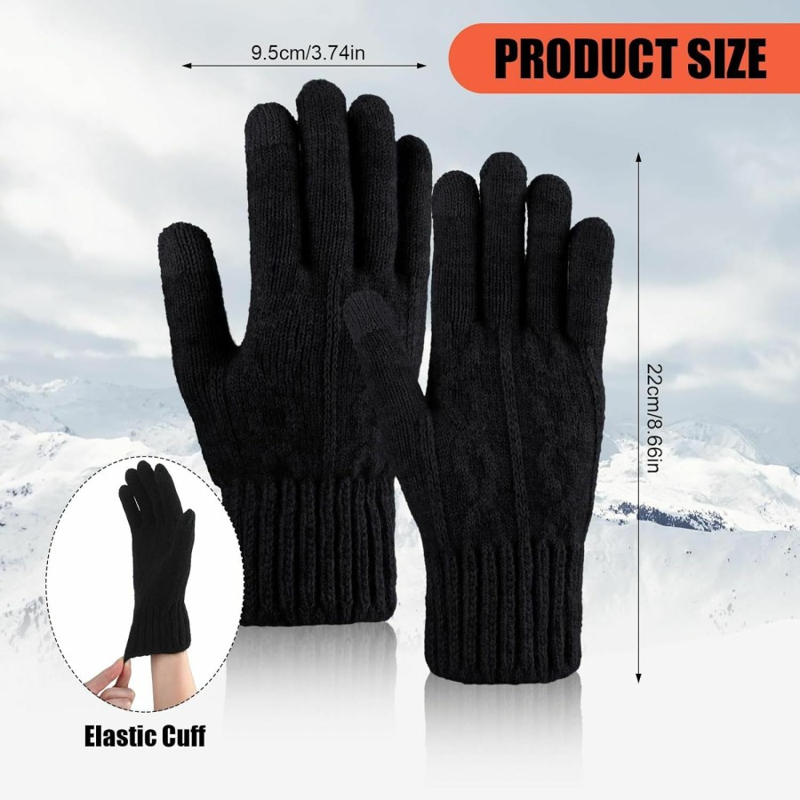 Suhine Suhine 12 Pieces Winter Windproof Gloves For Men Women Wool Fleece Lined Gloves Windproof Gloves For Cold Weather Warm Texting Touchscreen Gloves For Uni Homeless Clearance