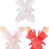 Skylety Skylety 3 Pairs Women Lace Floral Gloves Elegant Short Lace Gloves Ladies Tea Party Gloves For Opera Wedding Diner Party Best