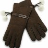 YISEVEN Yiseven Women'S Merino Lambskin Shearling Leather Gloves Furry Balls Best