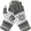 WLLHYF Wllhyf 1Pair Touch Screen Gloves Winter Snow Flower Printing Winter Thick Knitted Gloves Texting Mittens Warm Touchscreen Warm Gloves Mittens For Women Men Christmas Gifts Online