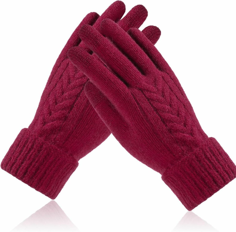 Achiou Achiou Winter Gloves For Women, Warm Touch Screen Texting Gloves, Womens Knit Glove Soft Thick Fleece Lined Wholesale