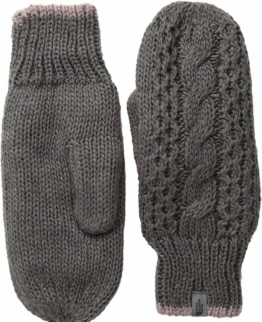 THE NORTH FACE The North Face Cable Knit Mitt Womens Rabbit Grey/Quail Grey Large/X-Large Best