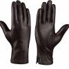 MGGMOKAY Mggmokay Women Leather Gloves Lambskin Touch Screen Winter Warm Gloves Cashmere Lined Best