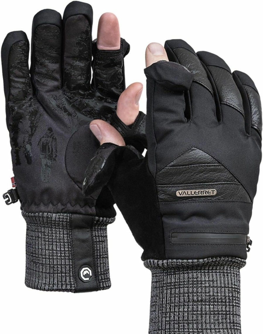 Vallerret Markhof Pro V3 Photography Glove, Black, Fliptech Finger Caps With Magnets Hot