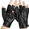 WLLHYF Wllhyf Fingerless Driving Gloves, Fingerless Leather Gloves Pu Faux Leather Half Finger Black Glove For Men Women Teens Outdoor Sport Driving Clearance