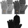 Bencailor Bencailor 3 Pairs Knitted Winter Fingerless Gloves Warm Flip Convertible Mittens Flap Cover Gloves For Women Men Best