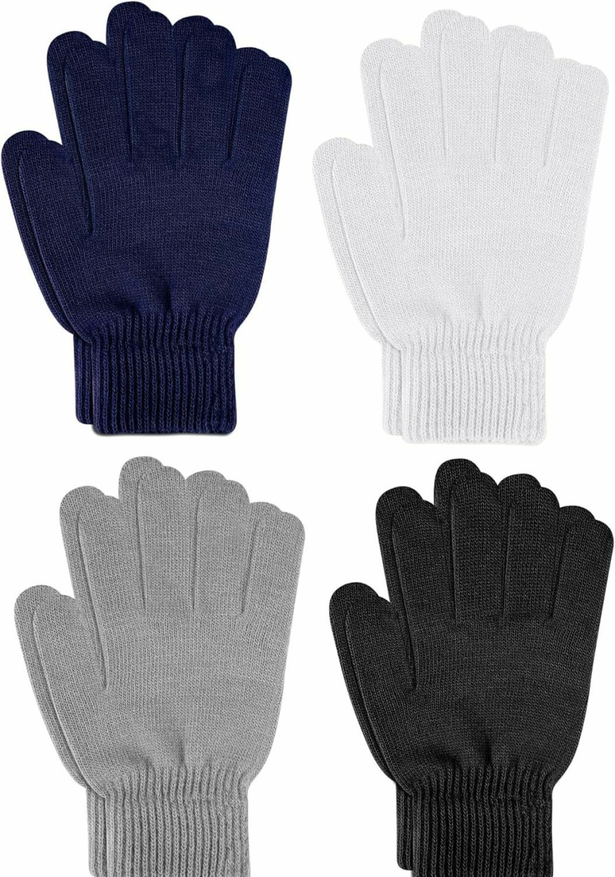 Hicdaw Hicdaw 4-6 Pairs Women Winter Gloves Warm Fleece Lined Knit Gloves For Adult Men Women Gloves Wholesale