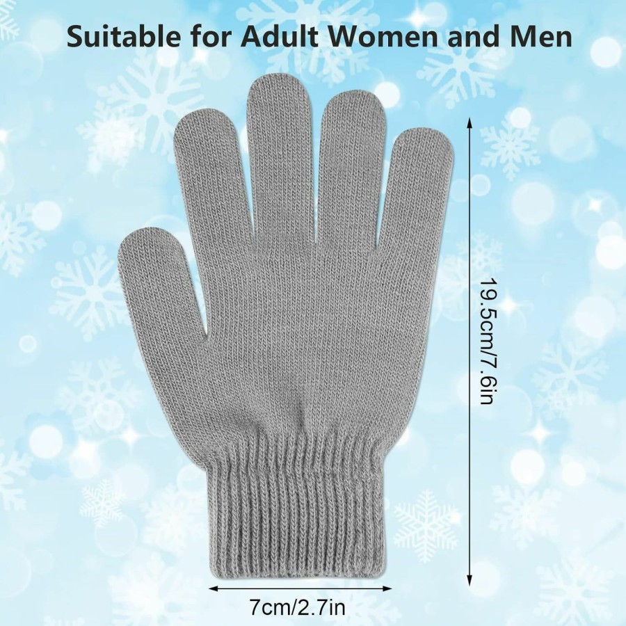 Hicdaw Hicdaw 4-6 Pairs Women Winter Gloves Warm Fleece Lined Knit Gloves For Adult Men Women Gloves Wholesale