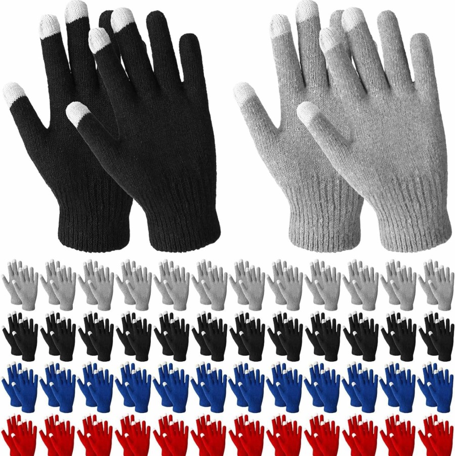 Handepo Handepo 50 Pair Knit Winter Gloves Stretchy Warm Touchscreen Gloves Multicolor For Uni Men Women Running Cycling Driving Working Hiking Wholesale