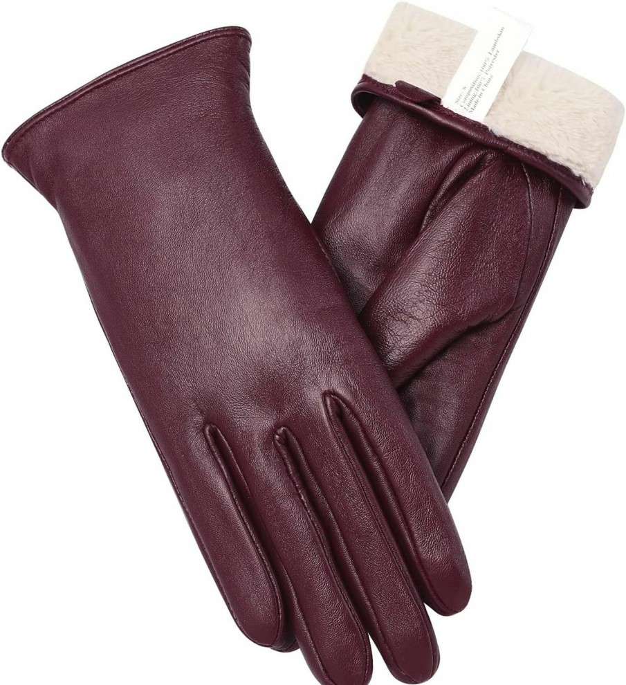 Vislivin Vislivin Full-Hand Womens Touch Screen Gloves Genuine Leather Gloves Warm Winter Texting Driving Glove New