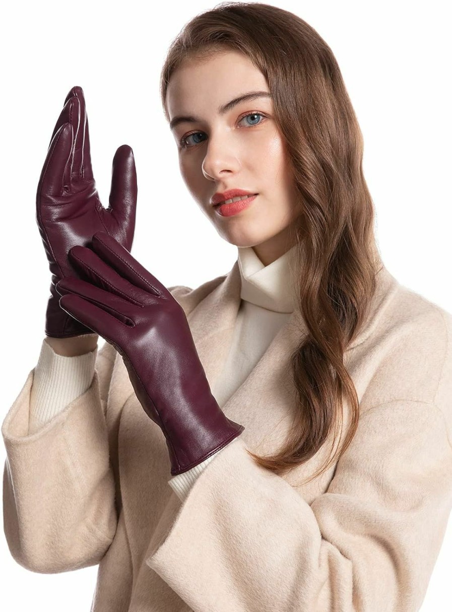 Vislivin Vislivin Full-Hand Womens Touch Screen Gloves Genuine Leather Gloves Warm Winter Texting Driving Glove New