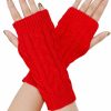 DOOVID Doovid Women Knit Arm Warmers Fingerless Gloves Winter Warm Crochet Thumbhole Gloves New