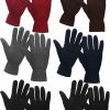 SATINIOR Satinior 6 Pairs Winter Fleece Gloves Full Fingers Warm Mittens Gloves For Women Men Wholesale