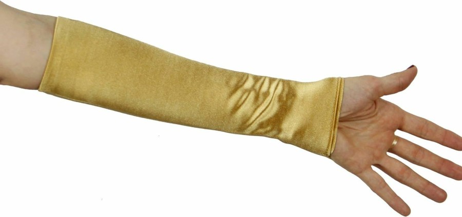 Greatlookz Cinderella Satin Fingerless Elbow Length Gloves, Gold Best