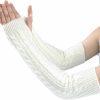 Lopsity Lopsity Arm Warmers Soft Winter Knit Arm Warmers Thumbhole Gloves Long Fingerless Gloves Knitted Warm Weave Gloves Clearance