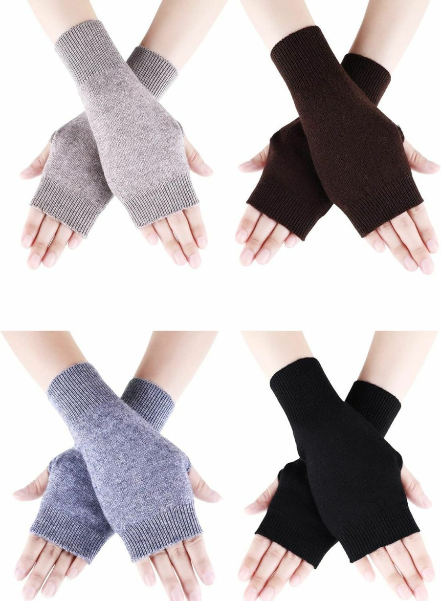 Tatuo Cashmere Fingerless Gloves Wrist Warmers With Thumb Hole For Women And Men Online