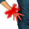 DooWay Dooway Women Fashion Ruffle Gloves White Clown Cuffs Puffy Wrist Tulle Gloves Touchscreen Dressy Evening Tea Party Wholesale