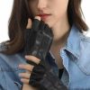 dzdarren Fingerless Gloves For Women - Fingerless Driving Gloves Pu Faux Leather Outdoor Sport Half Finger Glove For Women Men Teens Hot