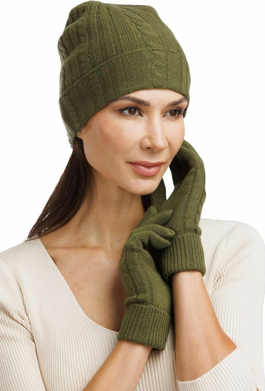 Fishers Finery Fishers Finery Women'S 100% Pure Cashmere Hat & Glove Set With Exquisite Box Hot