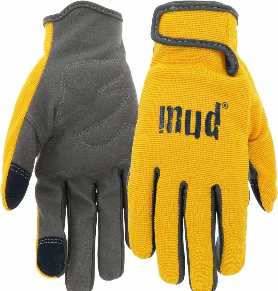 everyday mud Women'S Synthetic Leather Palm Garden Gloves, Touchscreen Capable, Abrasion Resistant, Hook And Loop Closure Hot