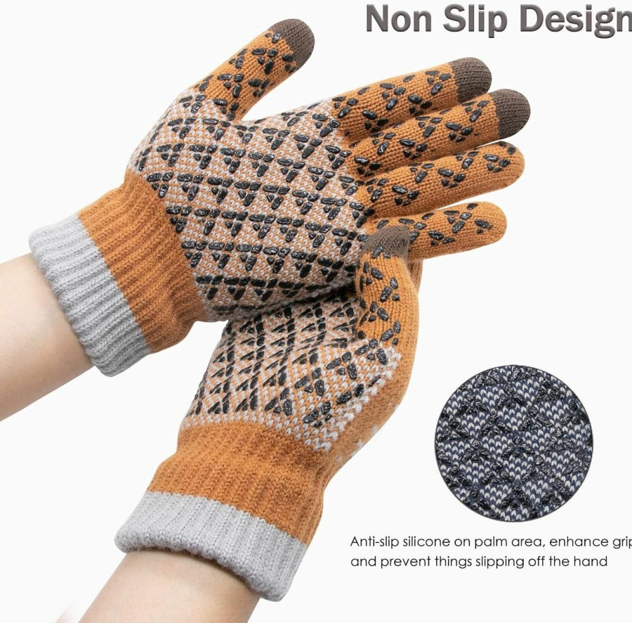 Long Keeper Long Keeper Winter Touchscreen Gloves For Women Men Anti-Slip Touch Screen Knit Warm Thicken Gloves New