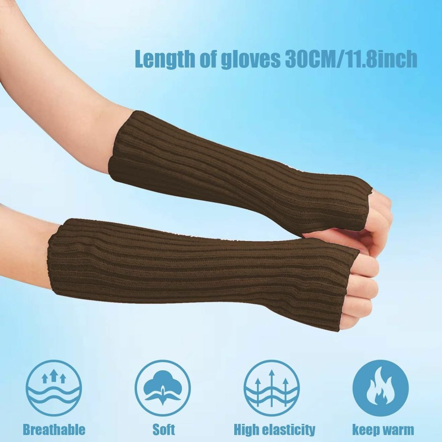 Suxgumoe Suxgumoe Women Arm Warmers, Sleeve Fingerless Gloves Mittens With Thumb Hole For Ladies Best