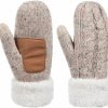 Copcape Mittens For Women Cold Weather, Womens Mittens Wool Knit Warm Thermal Fleece Lined, Winter Gloves With Touchscreen Fingers Clearance