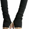 Generic Yourbro Knitted Long Fingerless Mittens Warmer Stretchy Mitten Uni Crochet Half Finger Long H (Black) Online