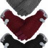 Janmercy 6 Pairs Warm Touchscreen Texting Full Gloves And Winter Knit Fingerless Gloves Arm Warmers 2 In 1 Windproof For Women Girls Wholesale